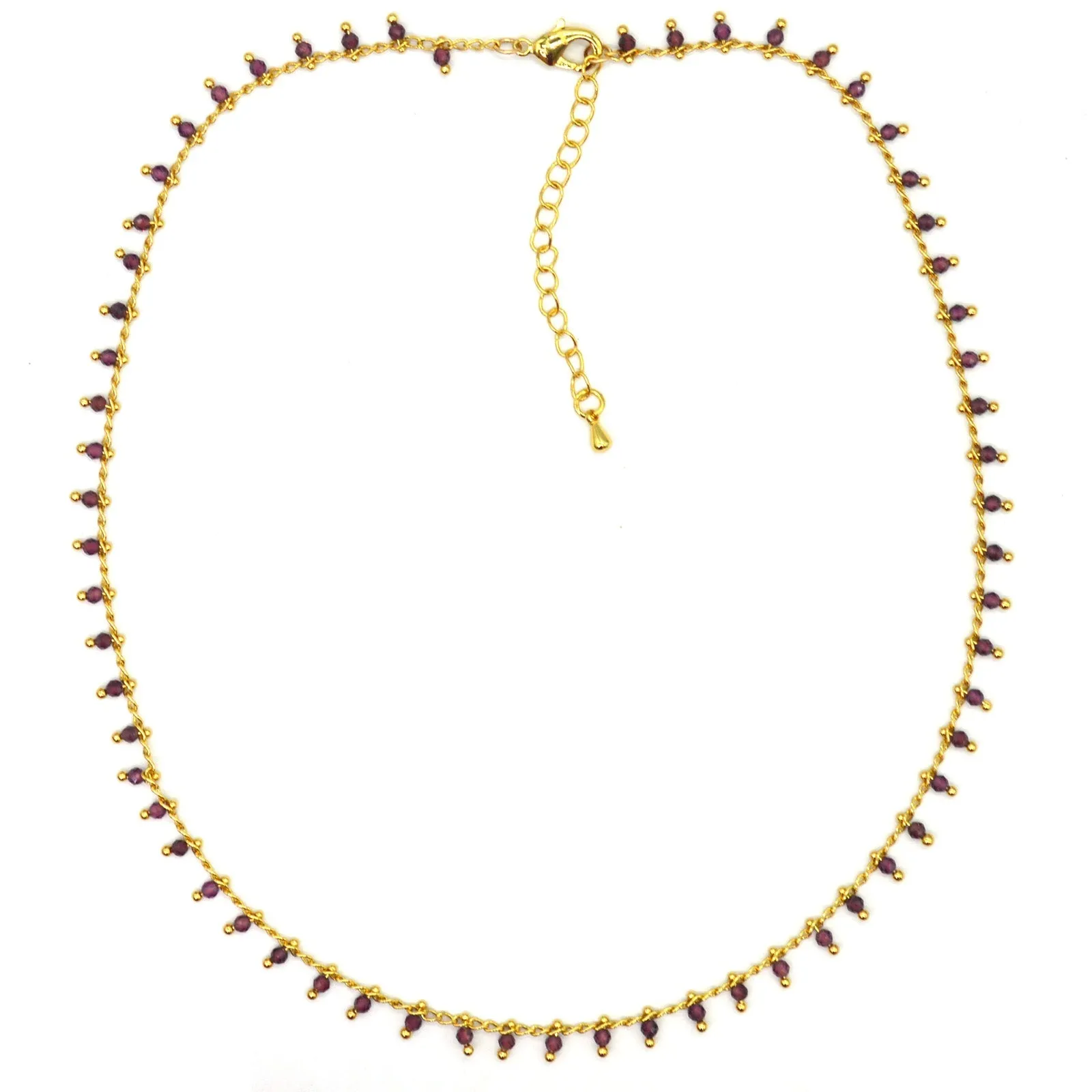 Misty Gold Gemstone necklace Garnet