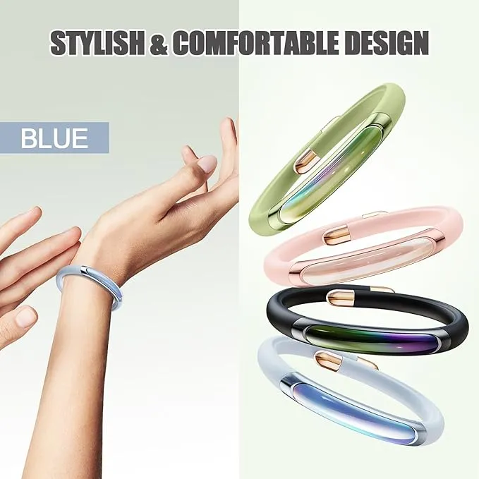 Mosquito Repellent Bracelets 1 Pack, DEET Free Mosquito Repellent Bands with 6 Pcs Essential Oil Cotton, Waterproof Insect Bug Repellent Wristbands for Adults and Kids Indoor Outdoor Use (Blue)