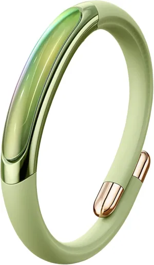 Mosquito Repellent Bracelets 1 Pack, DEET Free Mosquito Repellent Bands with 6 Pcs Essential Oil Cotton, Waterproof Insect Bug Repellent Wristbands for Adults and Kids Indoor Outdoor Use (Green)