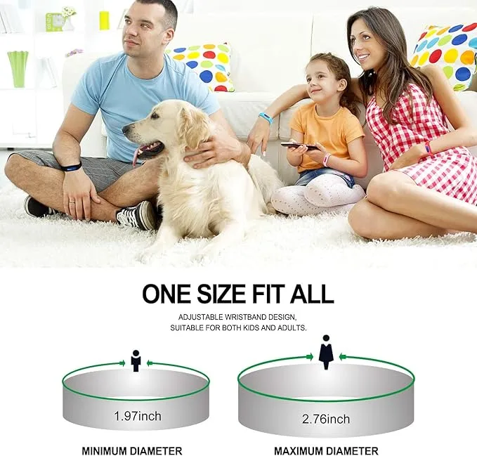 Mosquito Repellent Bracelets 12 Pack, Individually Wrapped Mosquito Repellent Bands for Kids and Adults, Deet Free Mosquito Repellent Wristbands with 12 Extra Refills