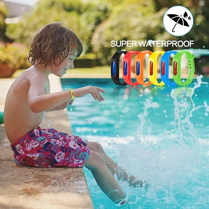 Mosquito Repellent Bracelets 12 Pack, Individually Wrapped Mosquito Repellent Bands for Kids and Adults, Deet Free Mosquito Repellent Wristbands with 12 Extra Refills