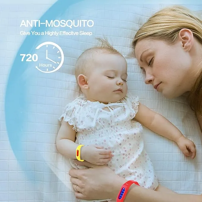 Mosquito Repellent Bracelets 12 Pack, Individually Wrapped Mosquito Repellent Bands for Kids and Adults, Deet Free Mosquito Repellent Wristbands with 12 Extra Refills