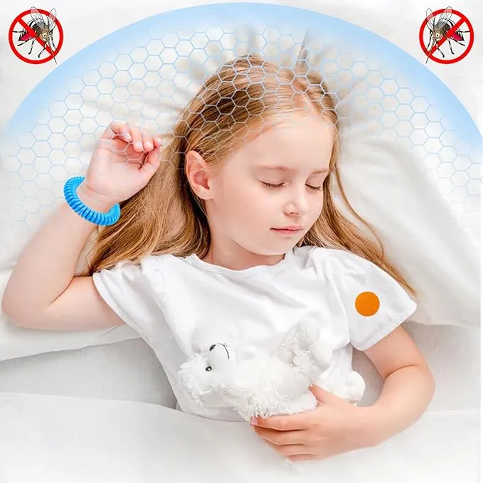 Mosquito Repellent Bracelets 20 Pack, Individually Wrapped Mosquito Repellent Bands with 60 Pcs Mosquito Repellent Stickers Patches, DEET Free Insect Bug Mosquito Repellent Wristbands for Adults Kids