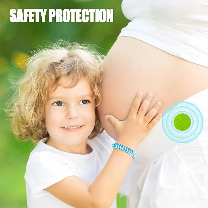 Mosquito Repellent Bracelets 20 Pack, Individually Wrapped Mosquito Repellent Bands with 60 Pcs Mosquito Repellent Stickers Patches, DEET Free Insect Bug Mosquito Repellent Wristbands for Adults Kids