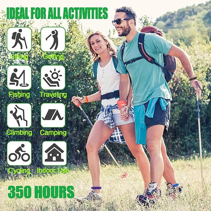 Mosquito Repellent Bracelets 20 Pack, Individually Wrapped Mosquito Repellent Bands with 60 Pcs Mosquito Repellent Stickers Patches, DEET Free Insect Bug Mosquito Repellent Wristbands for Adults Kids