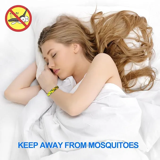 Mosquito Repellent Bracelets 24 Pack, PU Leather Mosquito Repellent Bands, DEET Free Mosquito Wristbands Safe for Adults and Kids Indoor Outdoor Camping Swimming Fishing Traveling