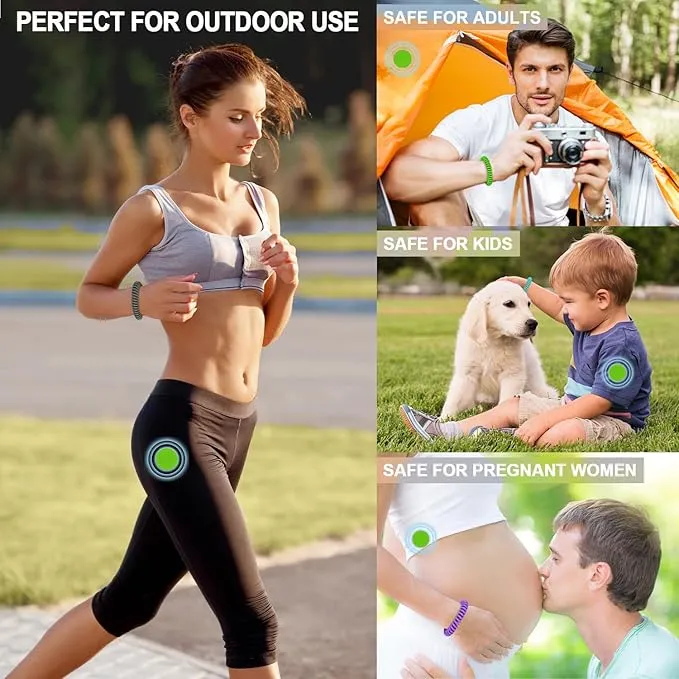 Mosquito Repellent Bracelets 30 Pack, Individually Wrapped Mosquito Repellent Bands with 60 Pcs Mosquito Repellent Stickers, DEET-Free Mosquito Wristbands Patches for Adults and Kids Indoor Outdoor