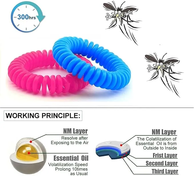 Mosquito Repellent Stickers 240 Pcs Natural Mosquito Patches for Kids and Adults with 5 Pack Individually Wrapped Mosquito Repellent Bracelets for Outdoor Camping Traveling Fishing