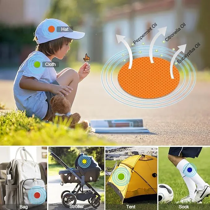 Mosquito Repellent Stickers 300 Pcs, DEET Free Mosquito Patches with 3 Pack Individually Wrapped Mosquito Repellent Bracelets for Kids and Adults Indoor Outdoor