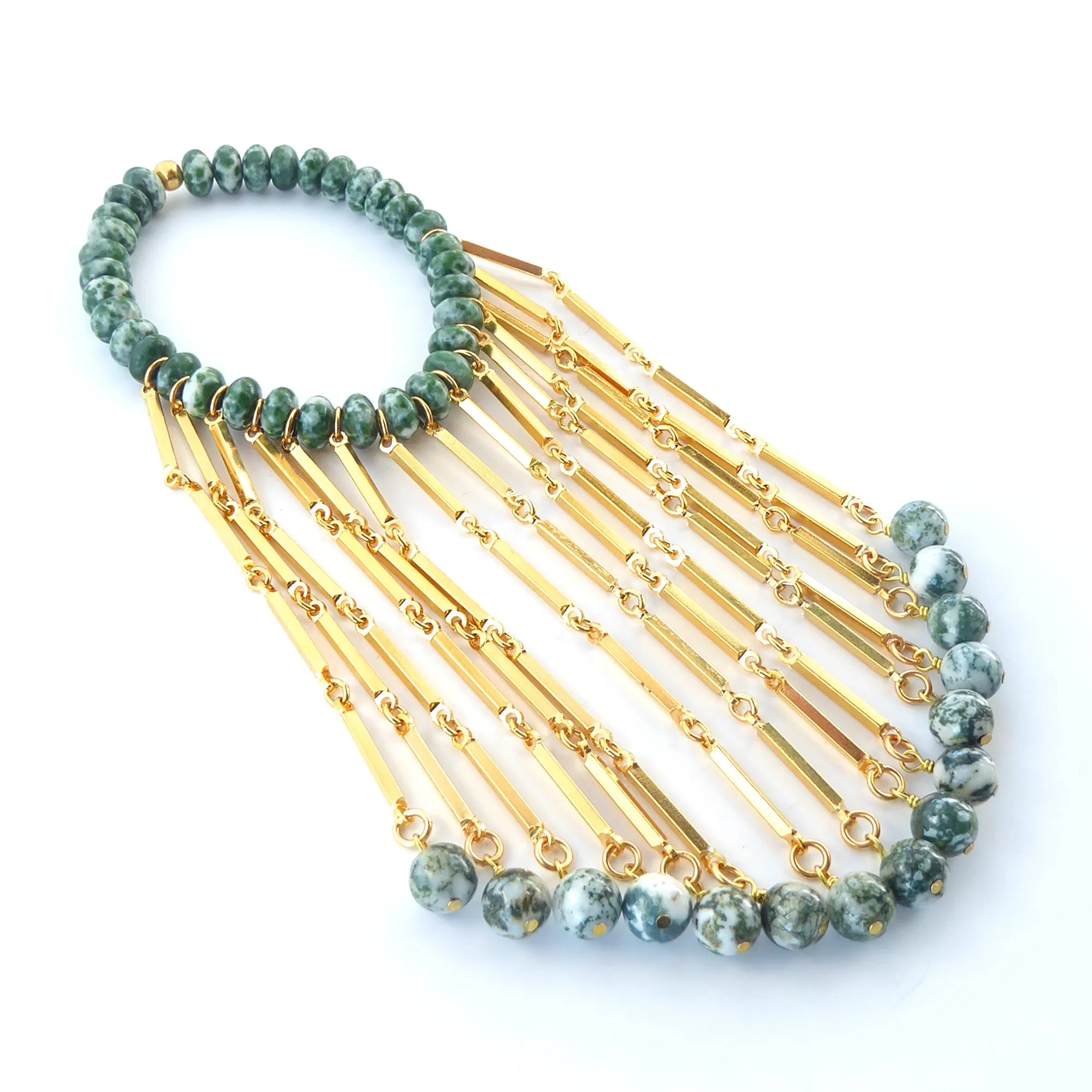 Moss and tree agate bracelet