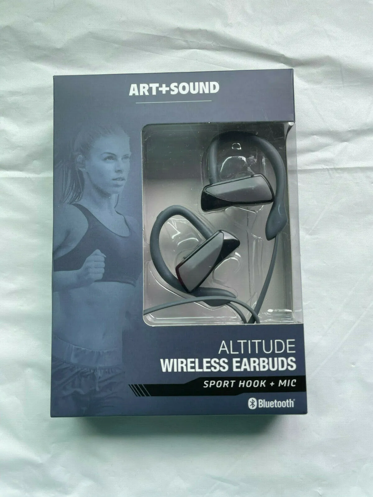 NEW ART   SOUND ALTITUDE WIRELESS EARBUDS SPORT HOOK   MIC, GREY!
