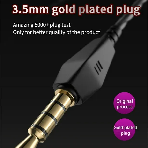 NEW Retails $45, QKZ AK6 Universal 3.5mm HiFi Sport Headphones In Ear Earphone for Running with Microphone Headset Music Earbuds, Black