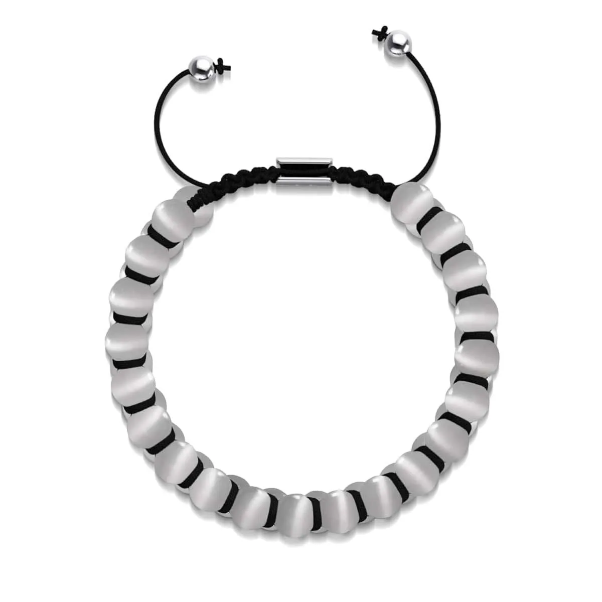 Nimbus | Silver | Cheshire Glass Double Macrame Bracelet