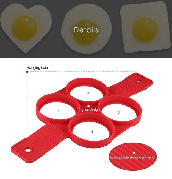 Non-stick Silicone Egg Rings Maker Pancake Mold