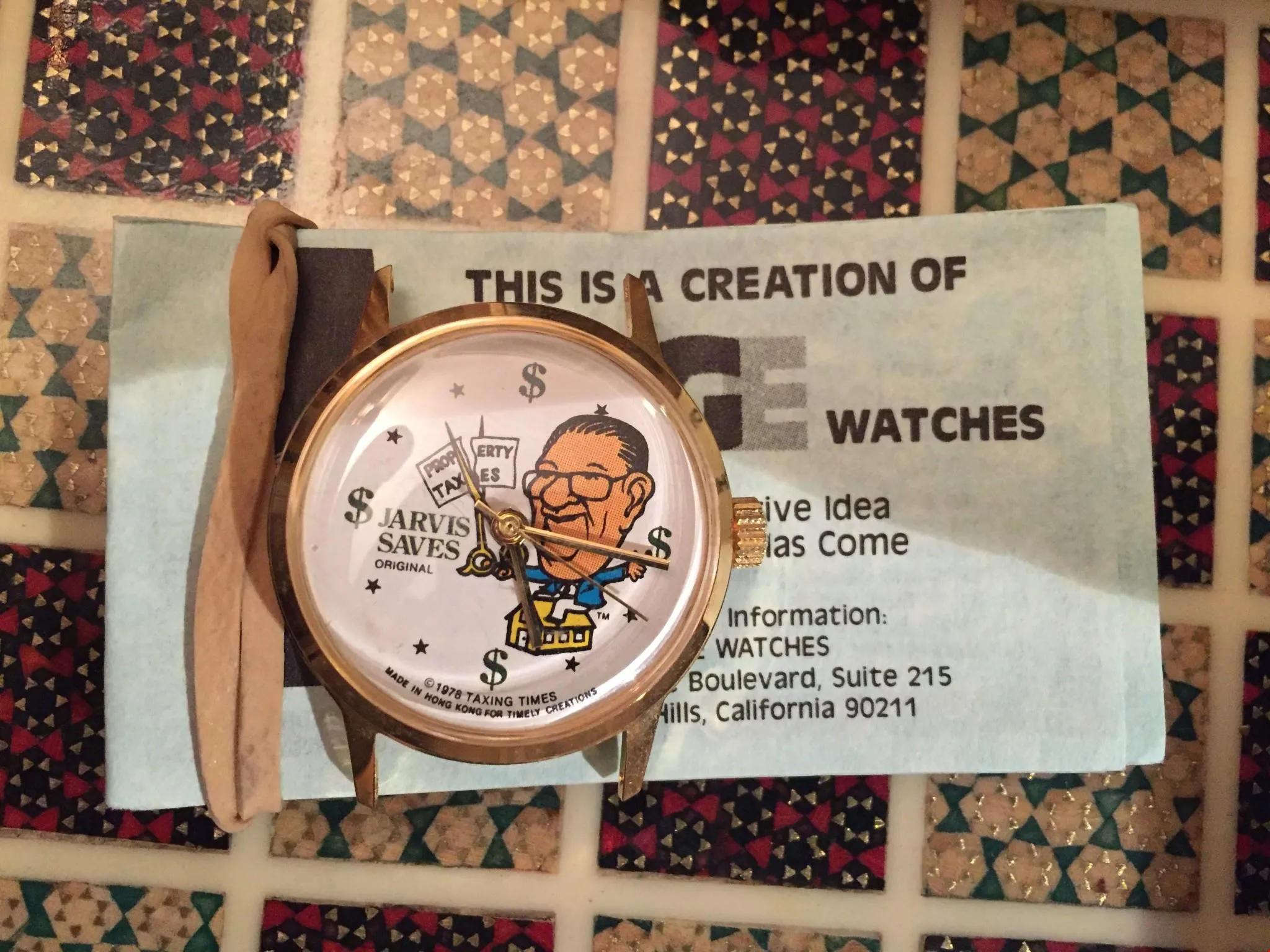 NOS 1976 Jimmy Carter DYI Watch Parts - PEANUTS TO PRESIDENT Dial Case Movement