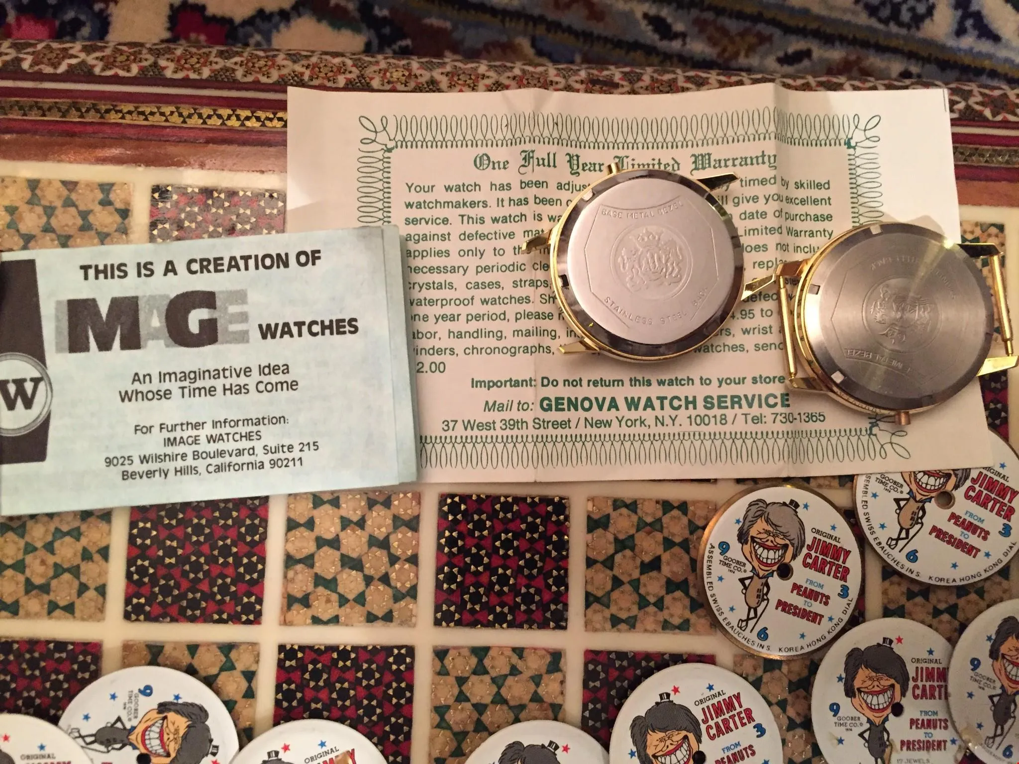 NOS 1976 Jimmy Carter DYI Watch Parts - PEANUTS TO PRESIDENT Dial Case Movement