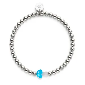 Ocean Blue | Silver | Firefly Glass Mushroom Essence Bracelet