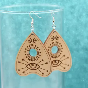 Ouiji Board Wood Earrings