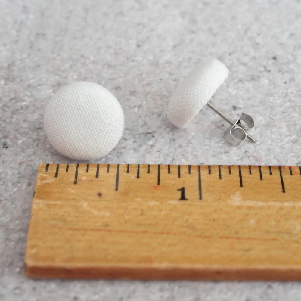 Owl Fabric Button Earrings | Handmade in the US