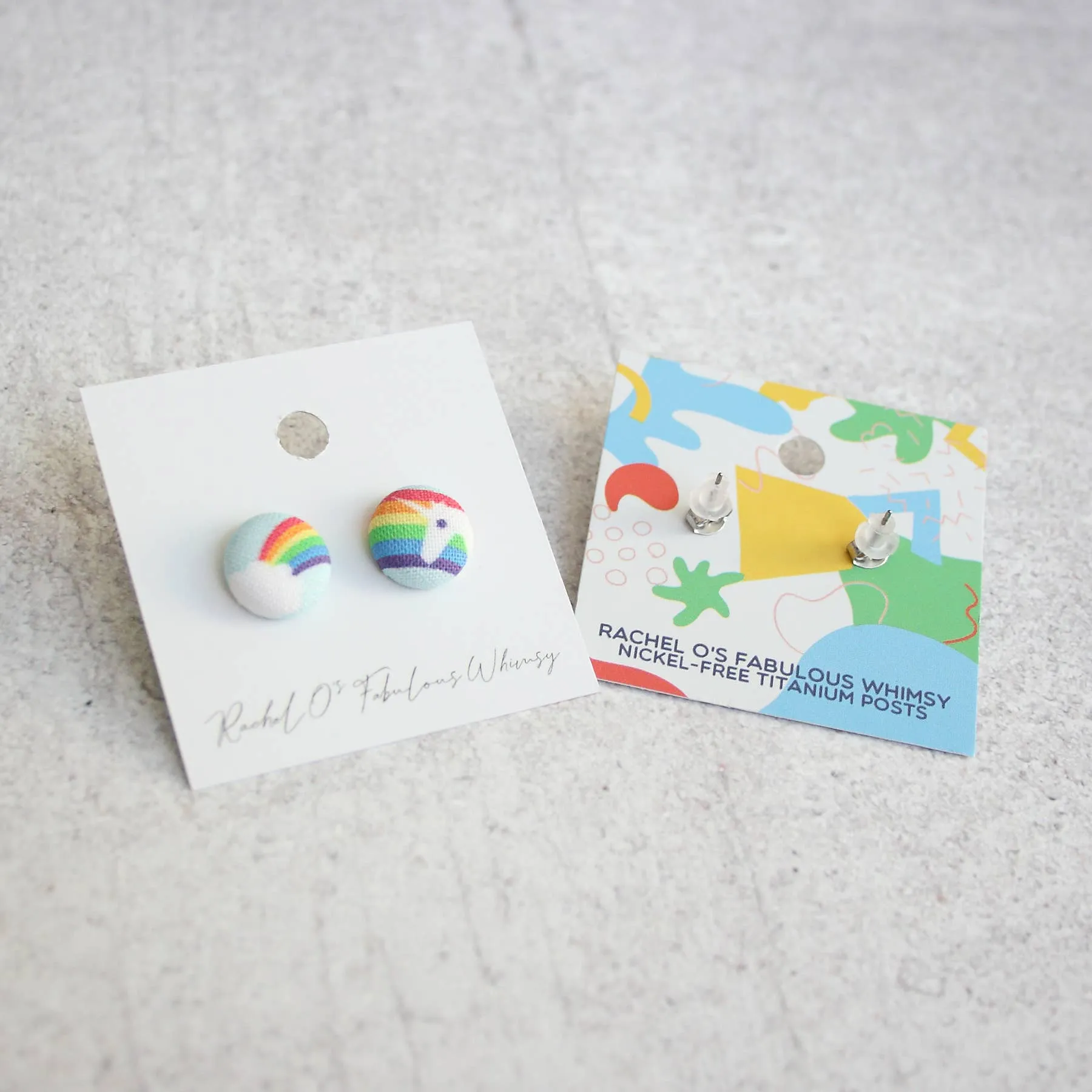 Owl Fabric Button Earrings | Handmade in the US