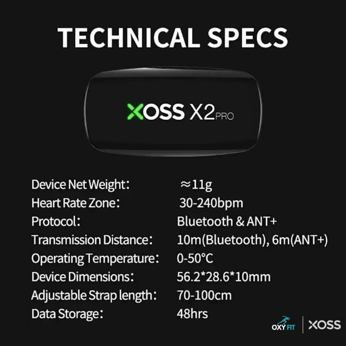 OXYFIT™ X2PRO Heart Rate Monitor by XOSS
