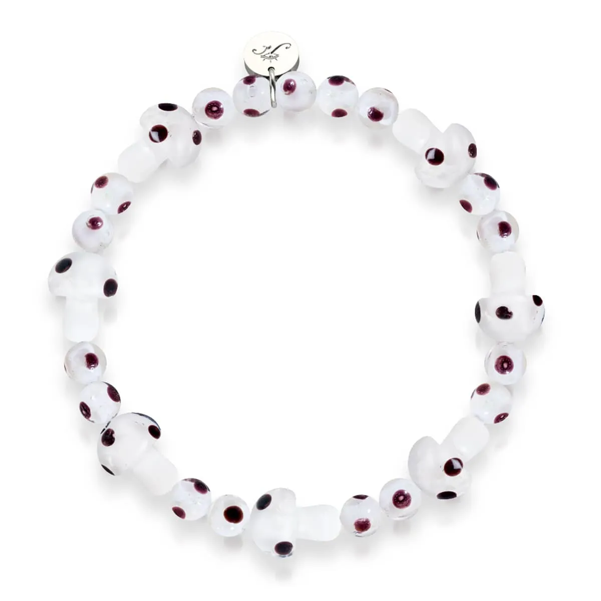 Oyster | .925 Sterling Silver | Deluxe Firefly Glass Mushroom Bracelet
