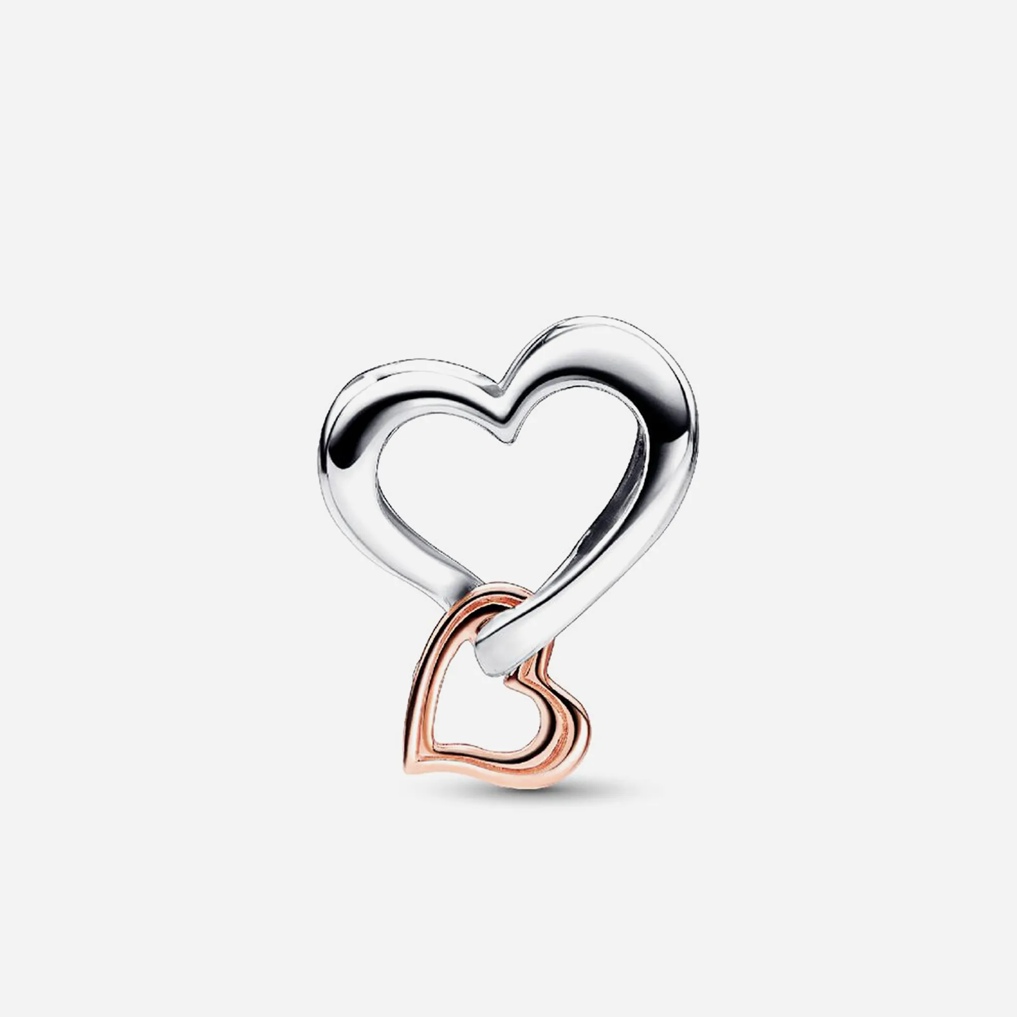 Pandora Two-tone Openwork Infinity Heart Charm Sterling Silver