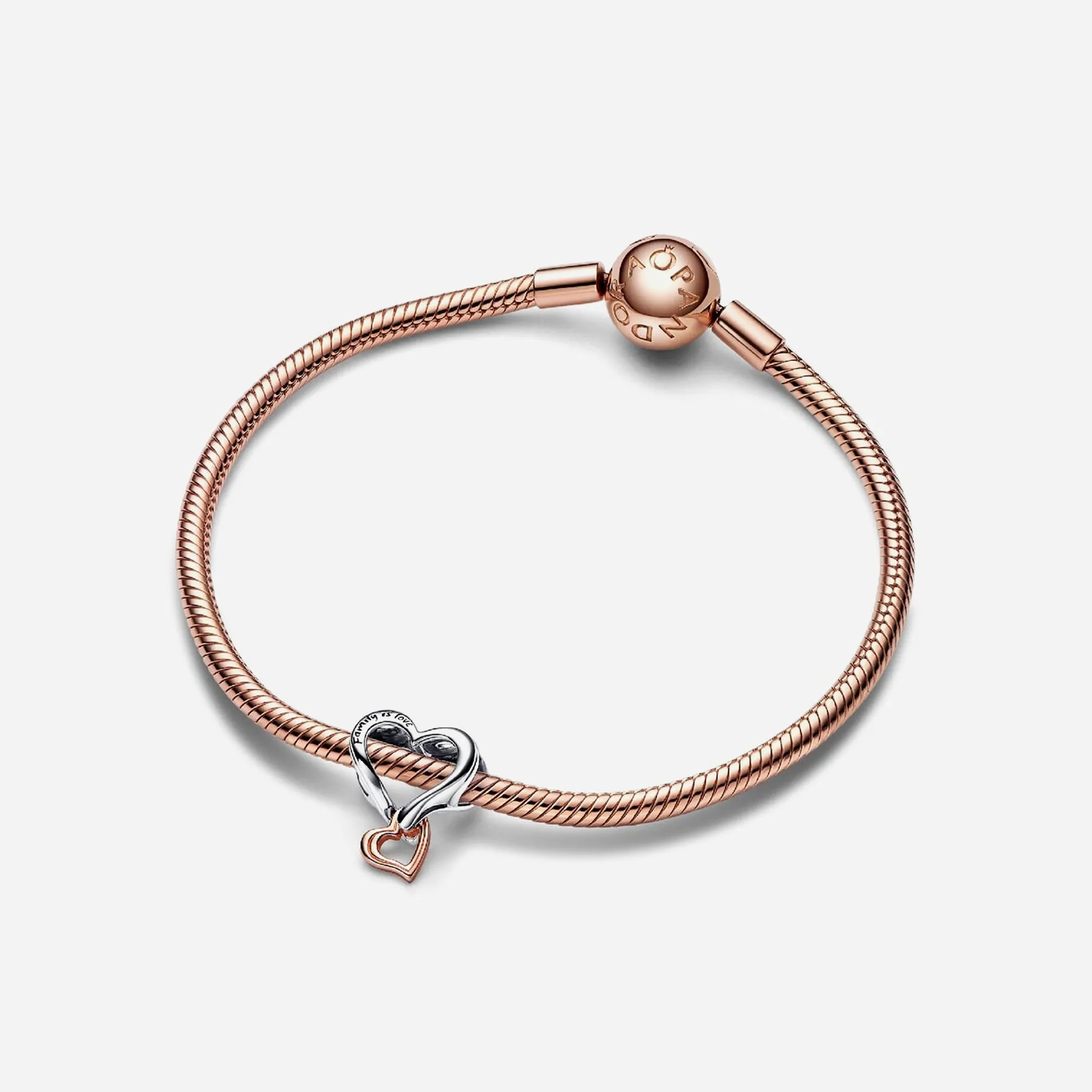 Pandora Two-tone Openwork Infinity Heart Charm Sterling Silver