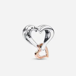 Pandora Two-tone Openwork Infinity Heart Charm Sterling Silver