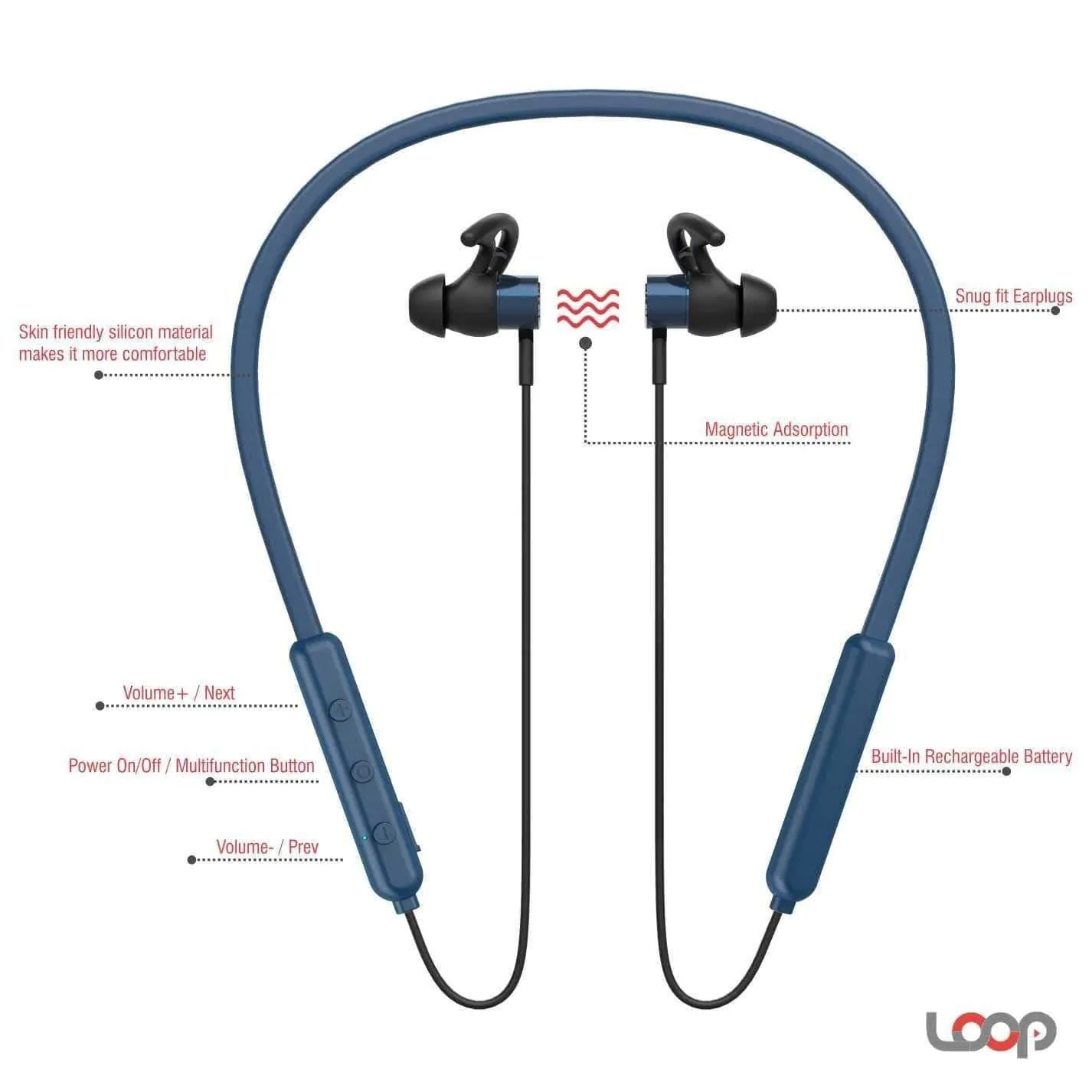 Pebble Spirit Loop - Wireless Neckband Earphone