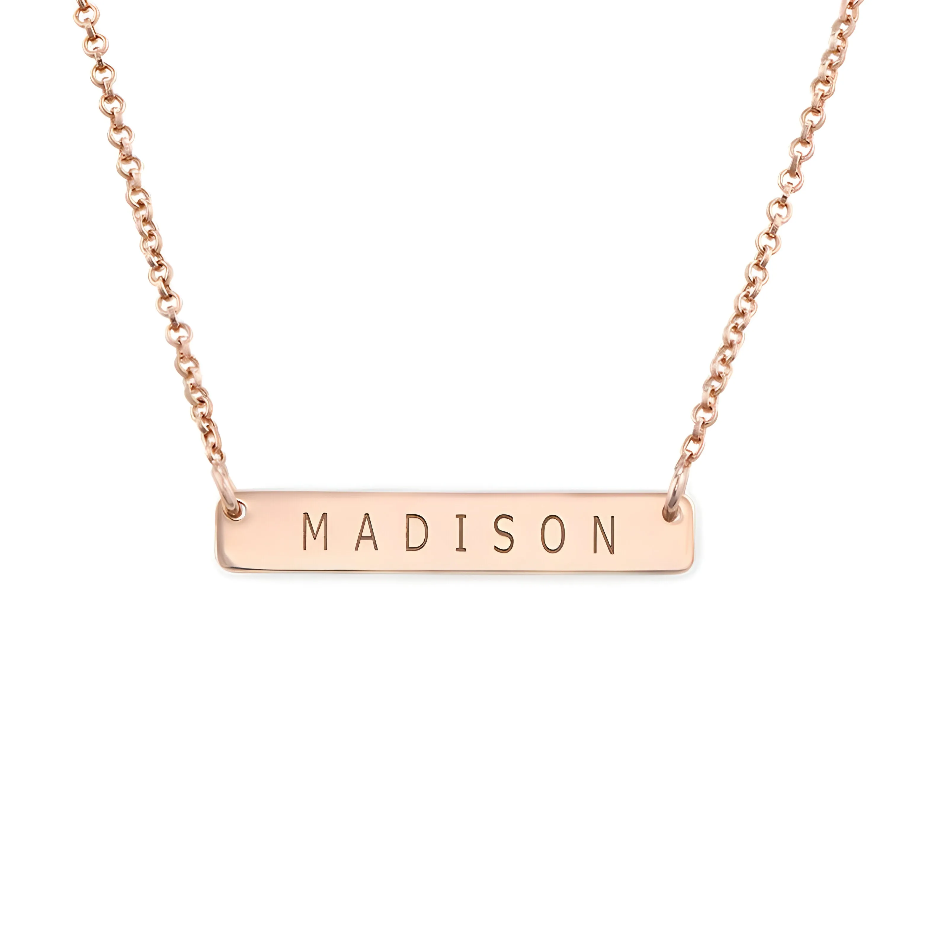 Personalised Engraved Horizontal Bar Pendant