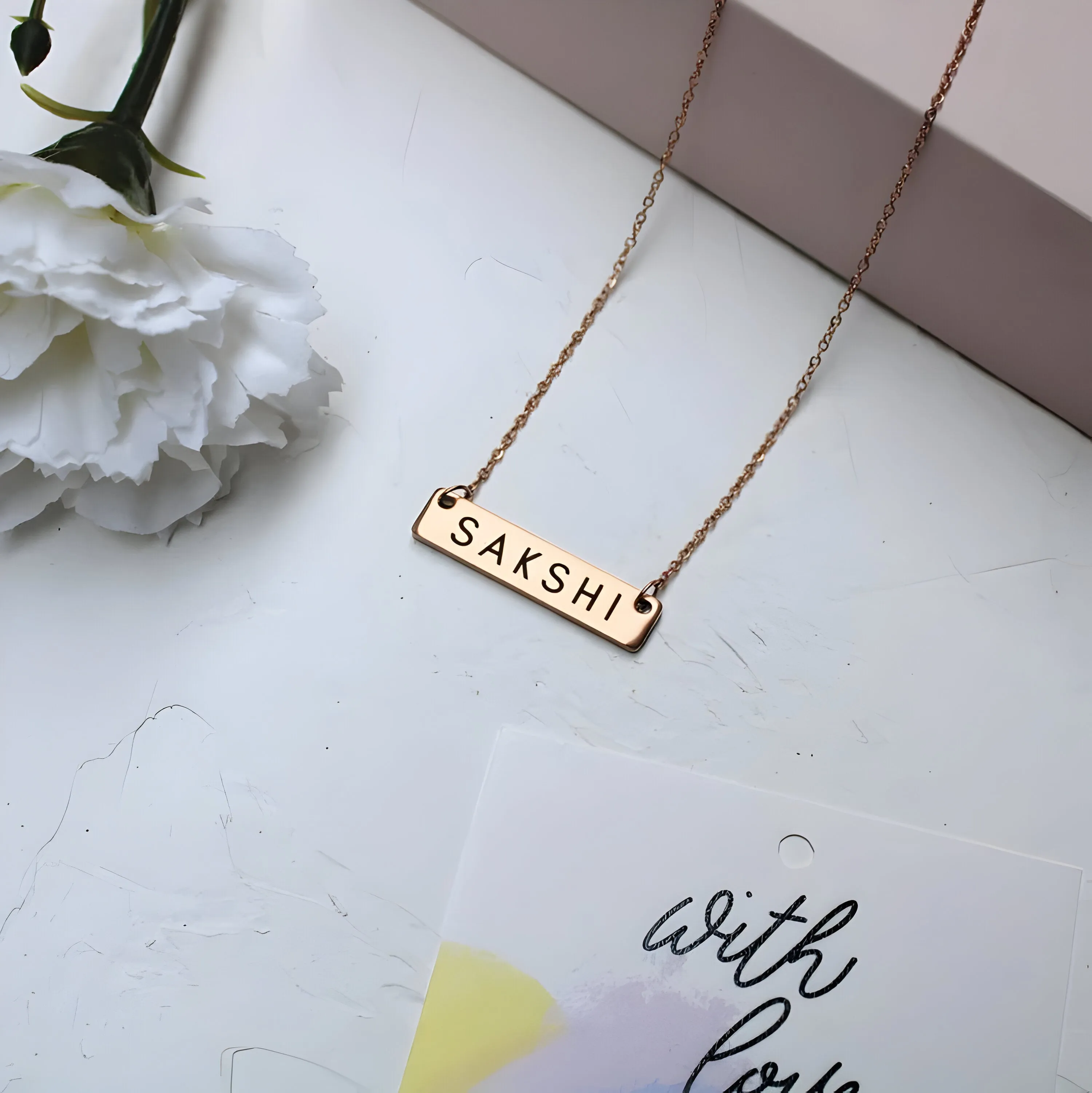 Personalised Engraved Horizontal Bar Pendant