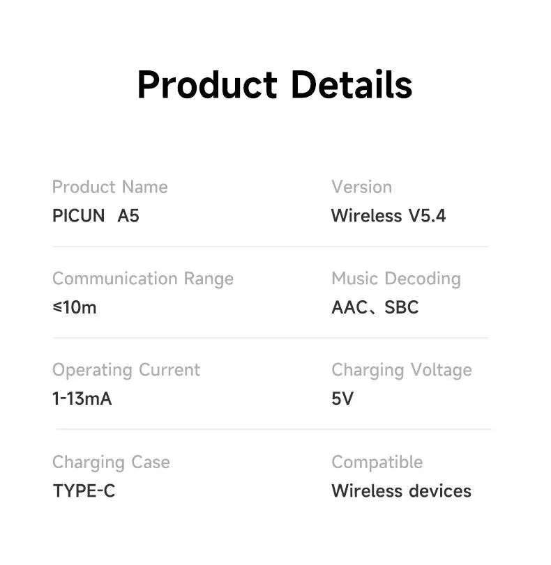 PICUN A5 ANC Bluetooth Wireless Sports Earbuds