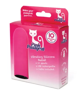 Pink Pussycat Vibrating Silicone Bullet