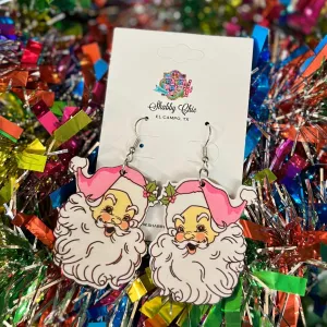 Pink Santa Earrings