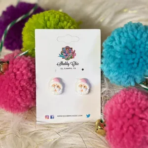 Pink Santa Stud Earrings