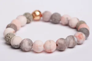 Pink zebra Jasper matte   Plated lava   Dyed Lava