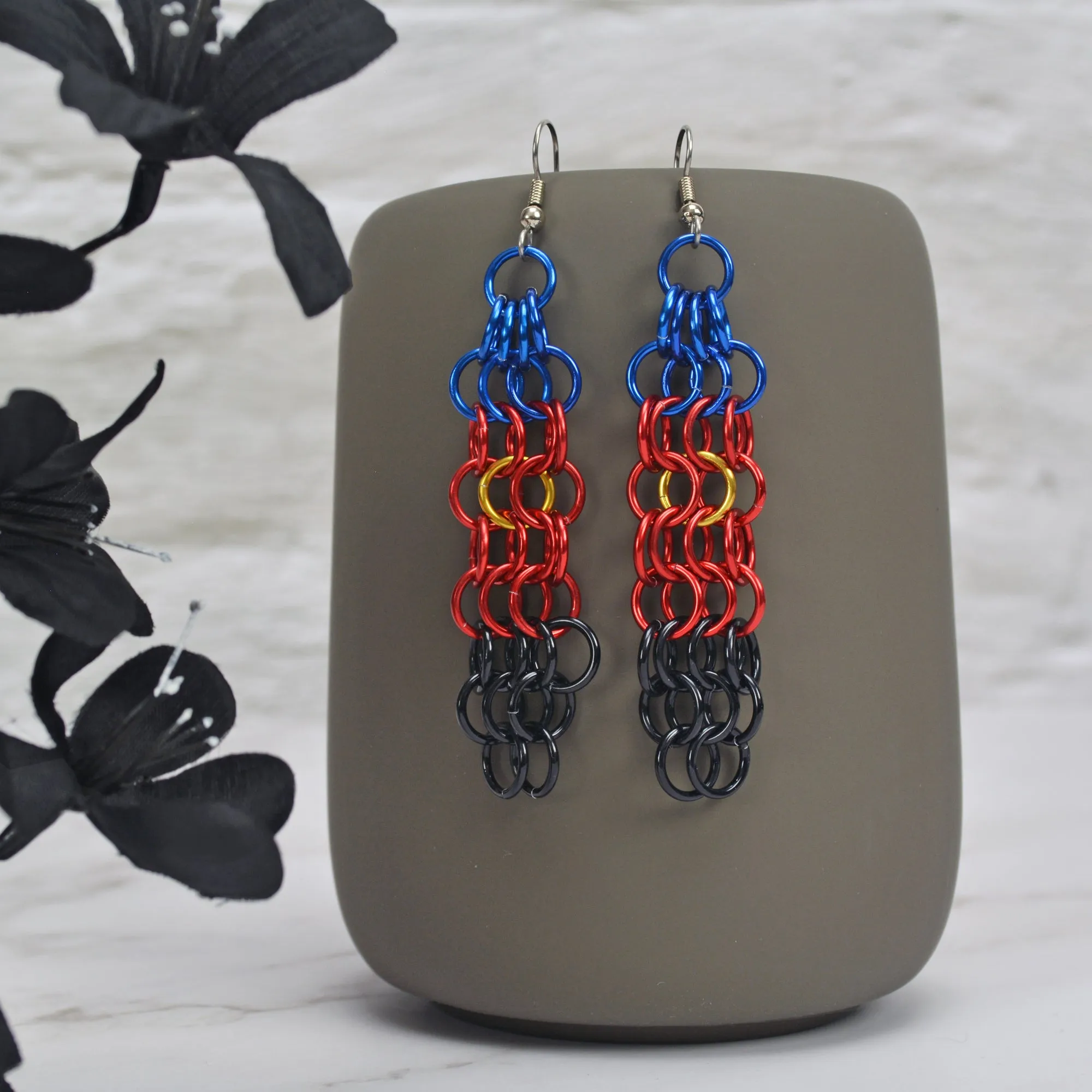Polyamorous Pride - Mesh Earrings