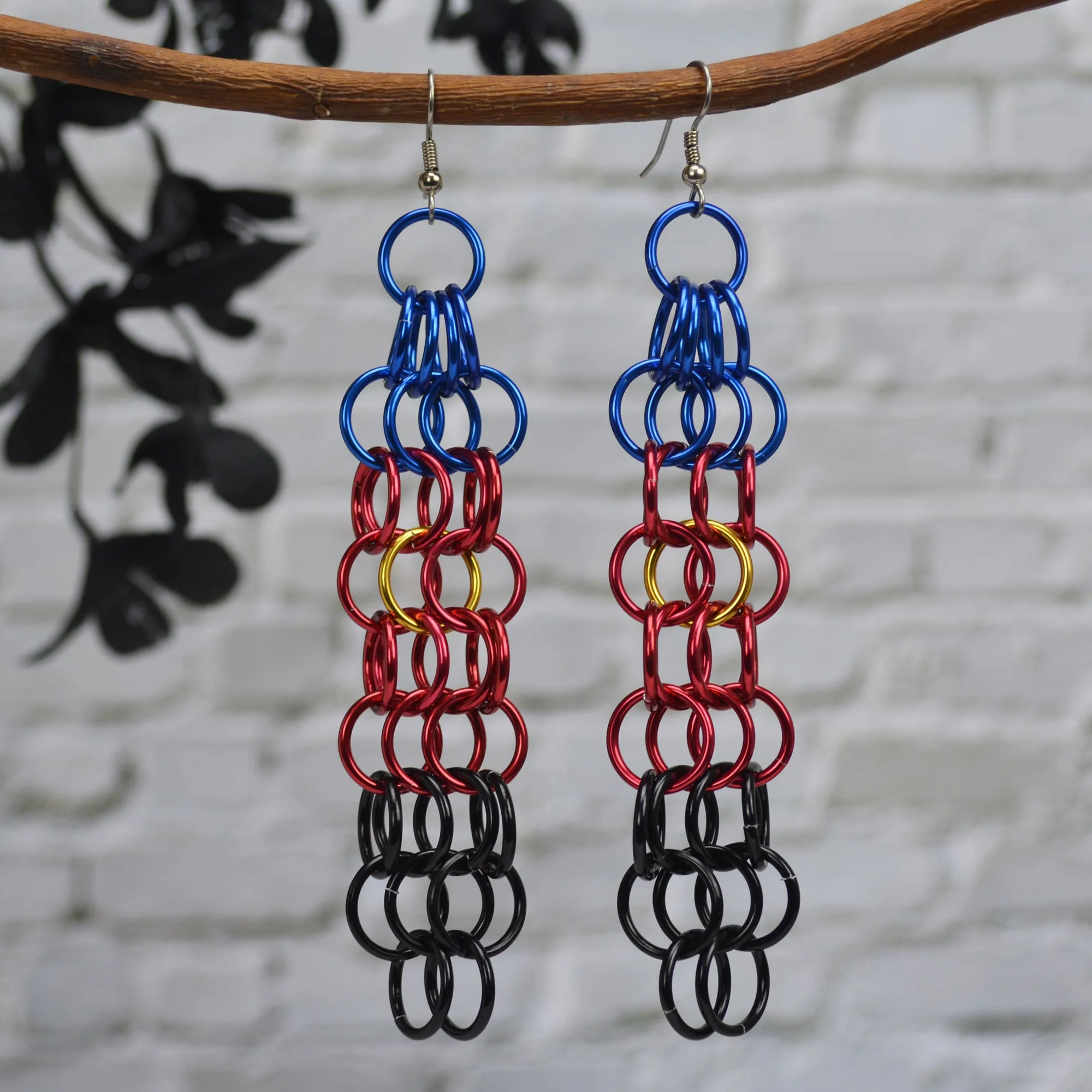 Polyamorous Pride - Mesh Earrings