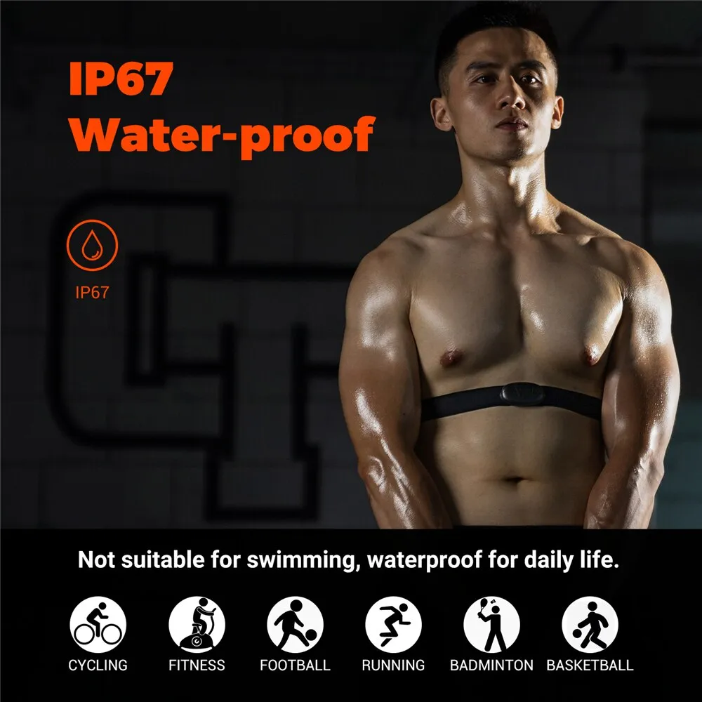 Premium Heart Rate Monitor Chest Strap – Bluetooth 4.0 & ANT  Compatible, Waterproof Design for Garmin, Wahoo, Cycling, Fitness, and Sports Watches