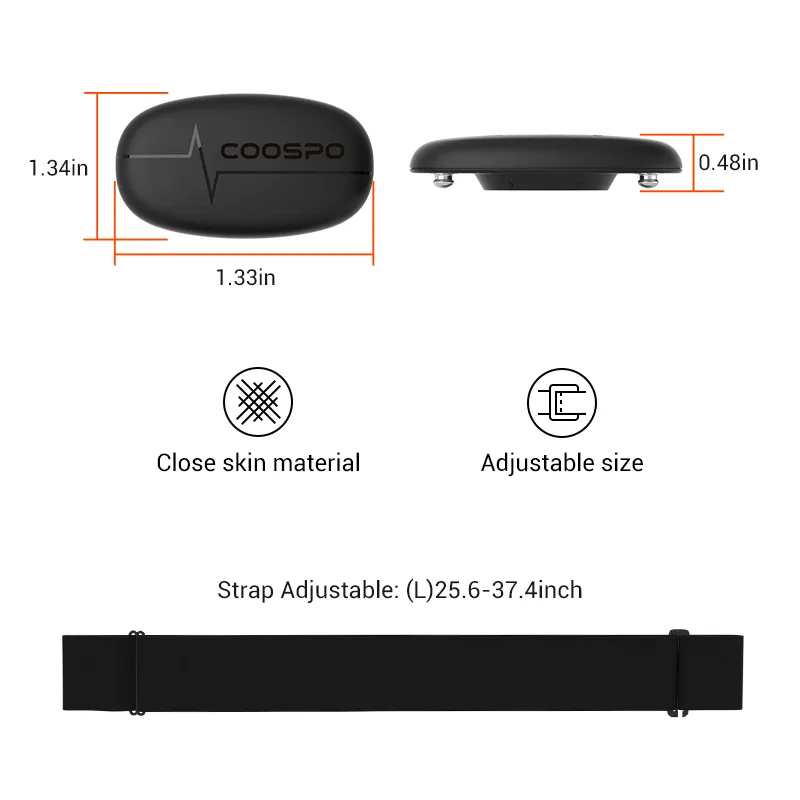 Premium Heart Rate Monitor Chest Strap – Bluetooth 4.0 & ANT  Compatible, Waterproof Design for Garmin, Wahoo, Cycling, Fitness, and Sports Watches