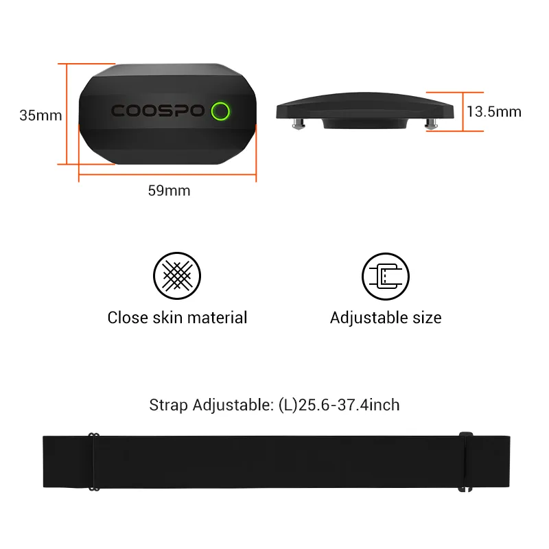 Premium Heart Rate Sensor with Chest Strap – BLE & ANT  Connectivity, IP67 Waterproof, Real-Time Tracking for Cycling, Wahoo, Garmin, Zwift Compatibility