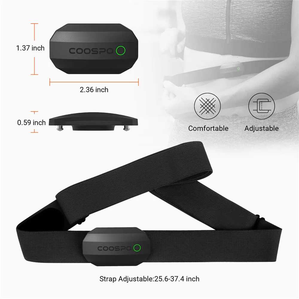 Premium Heart Rate Sensor with Chest Strap – BLE & ANT  Connectivity, IP67 Waterproof, Real-Time Tracking for Cycling, Wahoo, Garmin, Zwift Compatibility