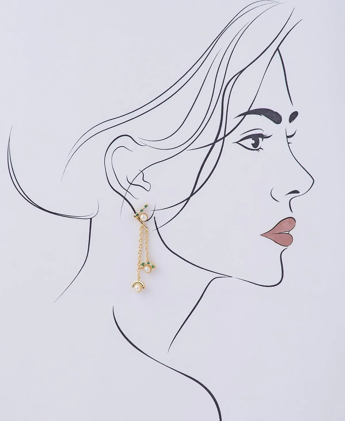 Pretty White Pearl Hang Earring