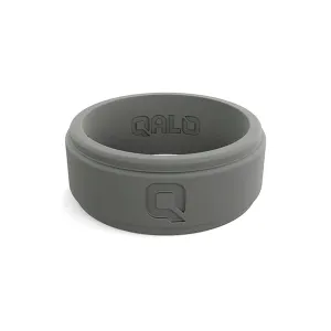 QALO Men's Charcoal Grey Step Edge Q2X Silicone Ring