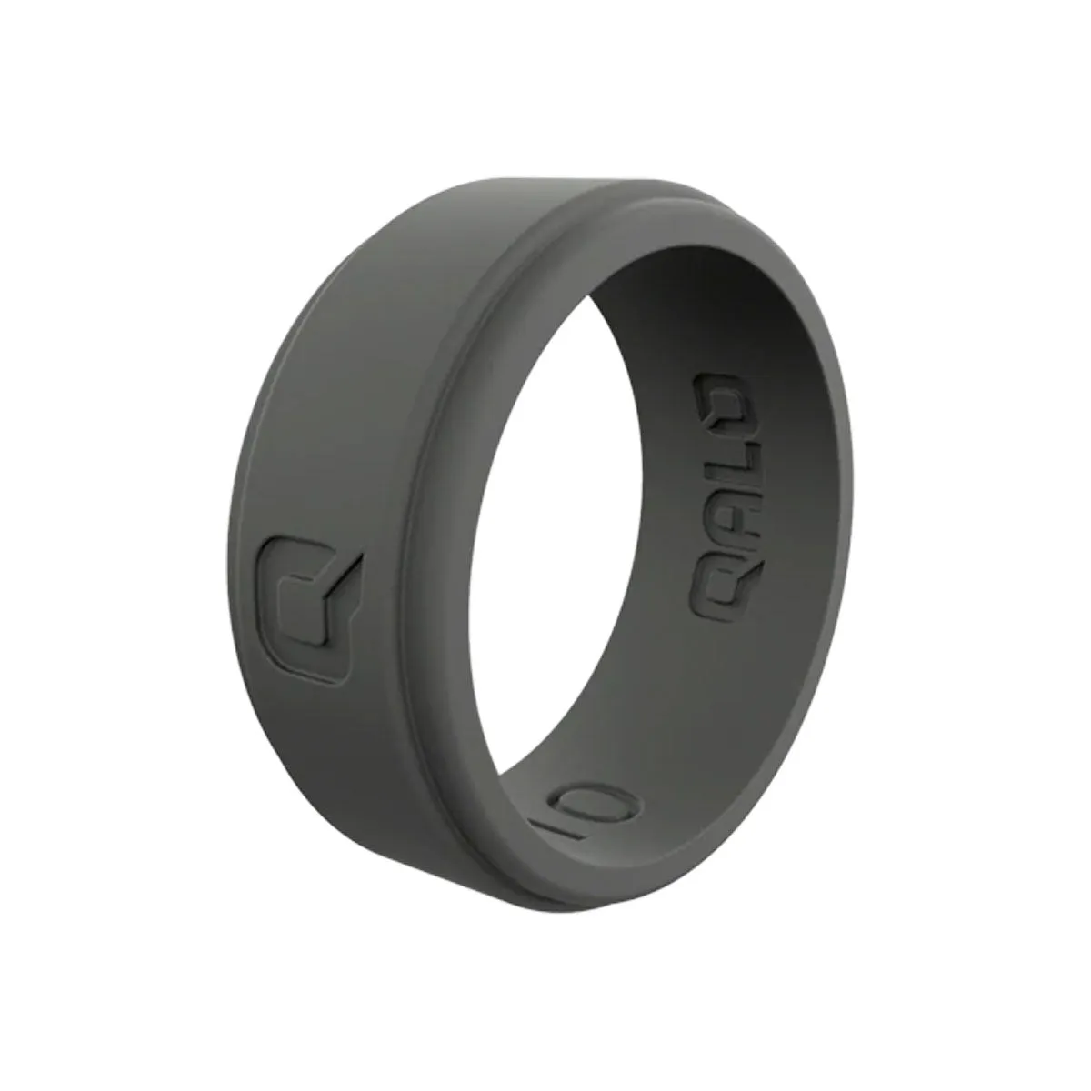 QALO Men's Charcoal Grey Step Edge Q2X Silicone Ring