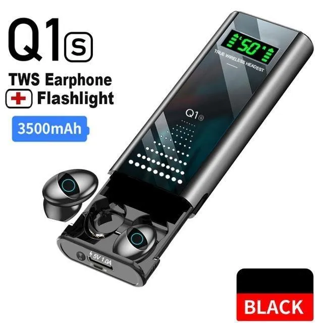 QCR™ Waterproof Wireless Headset with HD LCD Display MP3 Player & Power Bank