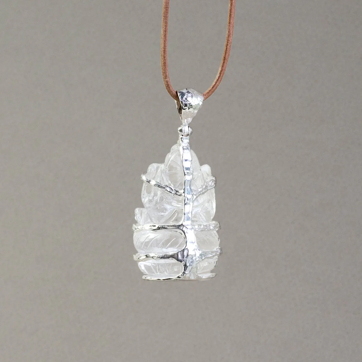 Quartz Crystal Ganesh Pendant