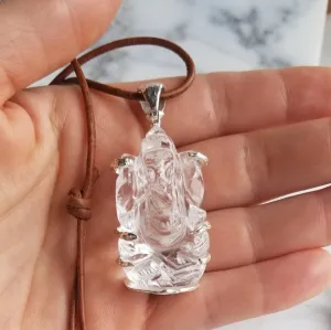 Quartz Crystal Ganesh Pendant