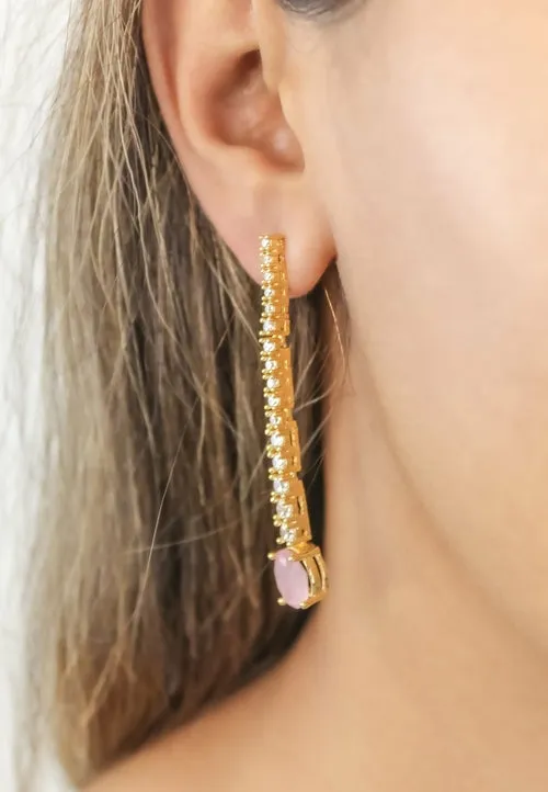 "Marbella Zircon Earrings: Lightweight, 18K Gold or Silver Plated"
Keywords: Marbella, Zircon, Earrings, Lightweight, Gold-plated, Silver-plated.